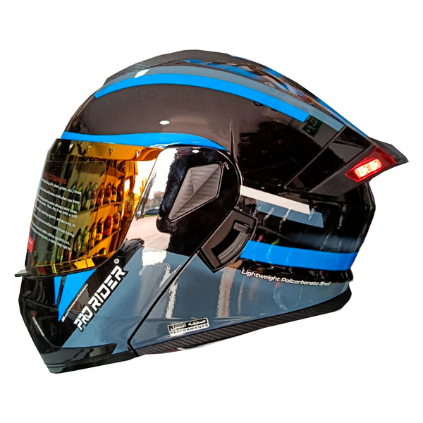 Casco Abatible Pro Rider 319 Draven Azul Visor Dorado