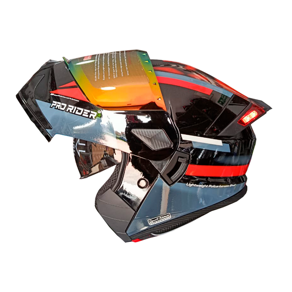 Casco Abatible Pro Rider 319 Draven Rojo Visor Dorado