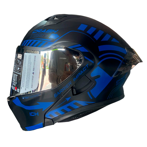 Casco Abatible ICH 3120 Color Test Azul Visor Silver