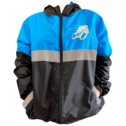 Chaqueta Yovis Tricolor Reflectiva Negro Con Azul Turquesa