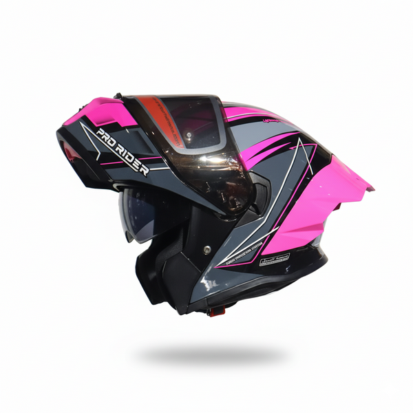 Casco Abatible Pro Rider 390 Amjad Rosado Visor Smoke