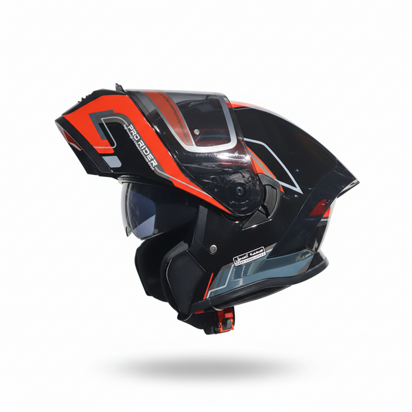 Casco Abatible Pro Rider 361 Denot Shiny Rojo Visor Smoke