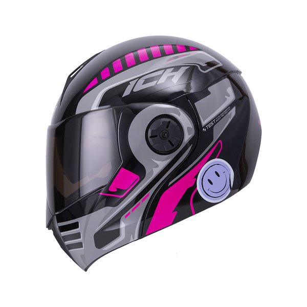 Casco Abatible ICH 3110 Roboto Rosado Visor Smoke