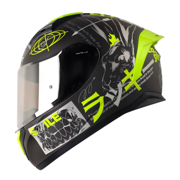 Casco Integral Shaft 582 EVO Randamu Gris Amarillo Visor Silver