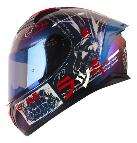 Casco Integral Shaft 582 EVO Randamu Camaleon Visor Azul