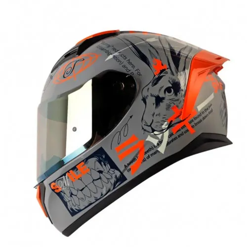 Casco Integral Shaft 582 EVO Randamu Gris Naranja Visor Silver