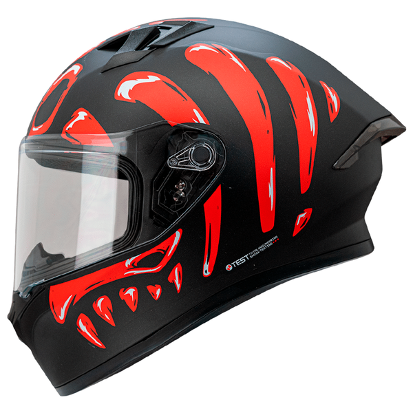 Casco Integral ICH 503 Skuller Rojo Visor Transparente