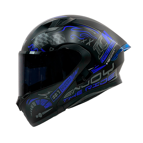 Casco Abatible ICH 3120 Track Azul Visor Transparente