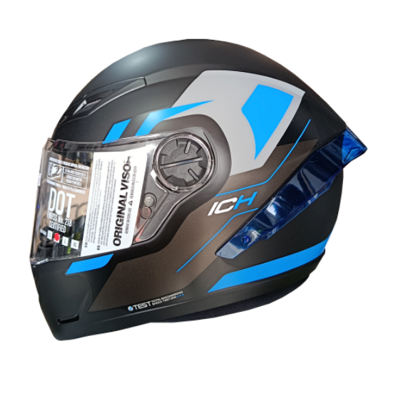 Casco Integral ICH 501 DES Azul Mate Visor Transparente