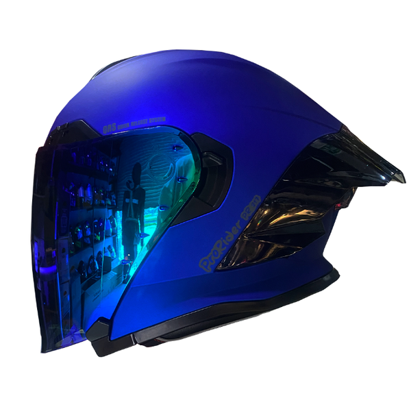 Casco Abierto Pro Rider 217 Azul Mate Visor Azul
