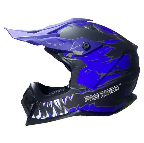 Casco Cross Pro Rider 105 Flame Dragon Azul Mate