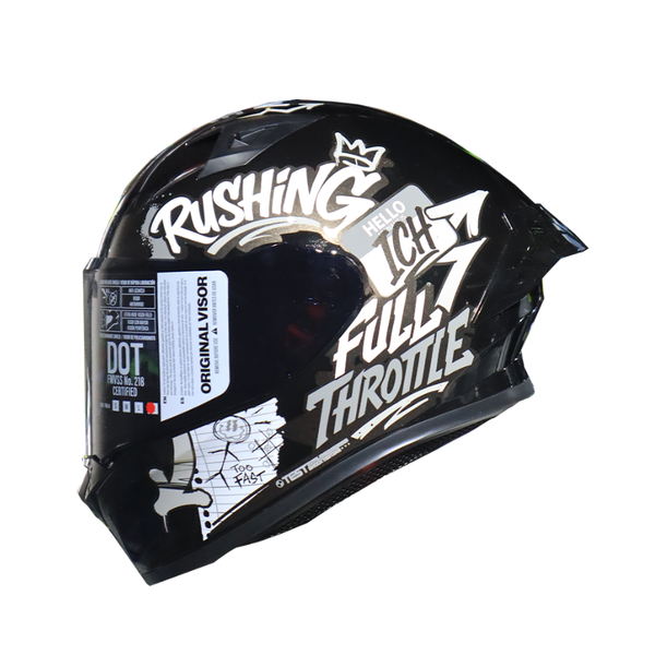 Casco Integral ICH 503 Scraps Negro Gris Negro Visor Smoke