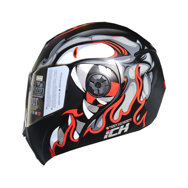 Casco Abatible ICH 3110 Vibor Rojo Oscuro Visor Smoke